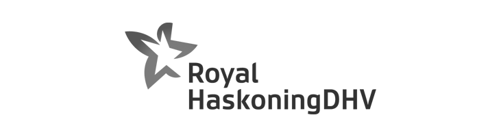 Royal HaskoningDHV logo carousel en zw